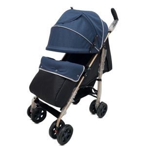 Coche bastón de lujo Dixie, respaldo ajustable en 5 niveles, azul marino