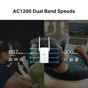 Extensor de red TP-Link RE315 Wi-Fi AC1200, OneMesh, antenas externas y puerto Ethernet, blanco
