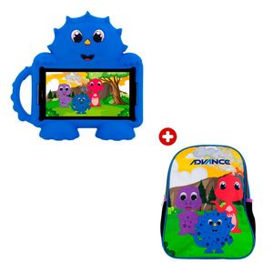 Tablet Advance Kids 7" IPS Android 14, 4G Dual SIM, 2GB RAM, 32GB, azul + Mochila