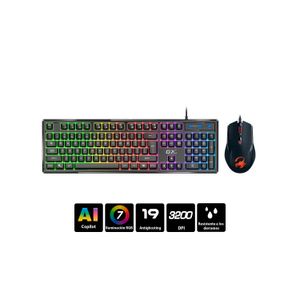 Kit Gamer GX Scorpion KM-GX6 teclado + mouse RGB con Copilot AI