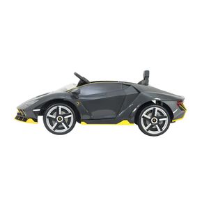 Carro a batería deportivo Centenary licenciado, con control remoto, luces LED, negro