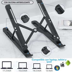 Soporte portátil para laptop Vilbon, 5 puertos USB, negro