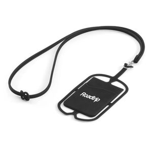 Lanyard universal para celular Roadtrip con tarjetero, negro