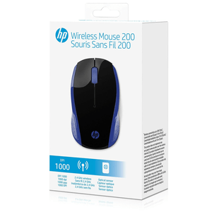 Mouse HP 200 bluetooth Wireless Óptico, 1000 DPI, 3 botones, azul