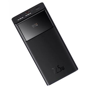 Batería externa Baseus Star-Lord 30000 mAh, 2 puertos usb, 1 puerto tipo c, 1 puerto micro usb, 22.5W, negro