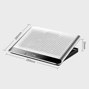 Cooler para laptop de Aluminio Nuoxi Q5, 6 alturas ajustables, 2 puertos USB - Plateado