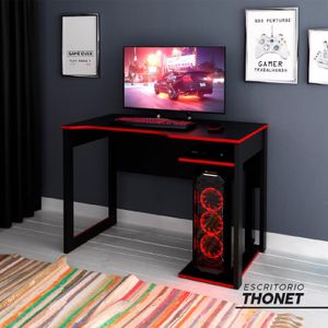 Escritorio Gamer Thonet Mobelart, diseño inteligente, estilo Gamer, máxima funcionalidad, negro