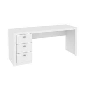 Escritorio Carson Mobelart, material de la estructura MDP, 3 cajones, blanco
