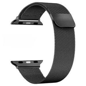 Correa Apple Watch, Milanese Loop acero, correa imantada, correa compatible series 6 al 10, Apple Watch Ultra, negro