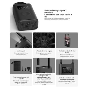 Inflador Xiaomi 2 portátil, compresor de aire, 2025, presión 150 psi, negro