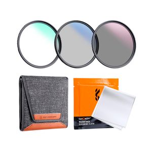 Kit filtros cámara K&F Concept, filtro UV CPL ND4, lente 55mm, 55mm, fotografía profesional