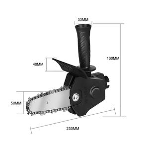 Adaptador a moto sierra para taladro 4", compatible con mandíbulas de 6-13 mm, negro