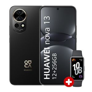 Celular Huawei Nova 13 Pro 4G 256GB, 12GB RAM, cámara principal 50MP, frontal 60MP, 6.7", negro + smartwatch Huawei Band 10