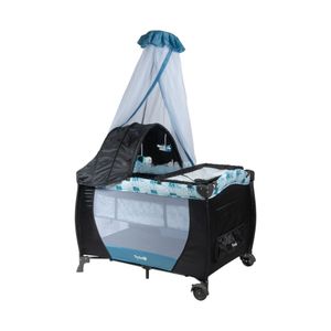 Cuna corral Sally Ebaby para bebé, función mecedora, azul