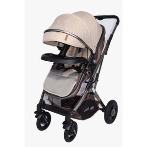 Coche moisés Silverstar para bebe de lujo, llantas de caucho, beige + Mochila