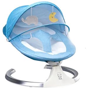 Mecedora Baby para bebé eléctrica, con control remoto, bluetooth, celeste