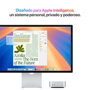 Mac Mini M4 Apple, 16GB RAM, 256GB SSD, 10CPU+10GPU, sistema de ventilación activa, macOS Sequoia, ideal para trabajo y diseño, gris