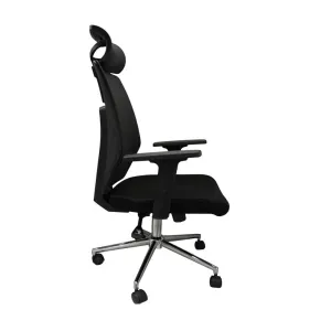 Silla ergonómica Decorplas Oslo ejecutiva, soporte lumbar regulable, inclinación, tapiz de tela, capacidad máx. 120 kg, negro