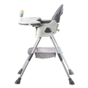Silla de comer Ebaby Dali, asiento reclinable, bandeja extraíble, gris