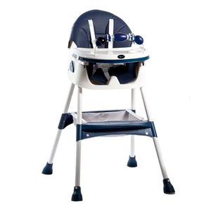 Silla de comer Stokker Baby Luna, plegable, doble bandeja, bandeja extraíble, azul