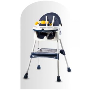 Silla de comer Stokker Baby Luna, plegable, doble bandeja, bandeja extraíble, azul