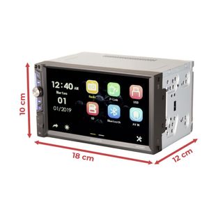 Autoradio Aiwa AW-W666BT 50W x 4, pantalla HD 7", 2 DIN, MIRRORLINK/BT/USB/SD/AUX