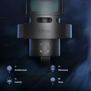 Micrófono Fifine Ampligame A8 Plus RGB 4 Patrones - Negro