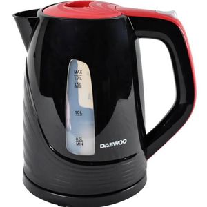 Hervidor inalámbrico Daewoo DEK-1308 2200W, 1.7 litros, base antideslizante, inoxidable, negro