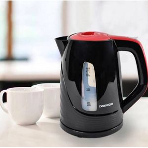 Hervidor inalámbrico Daewoo DEK-1308 2200W, 1.7 litros, base antideslizante, inoxidable, negro
