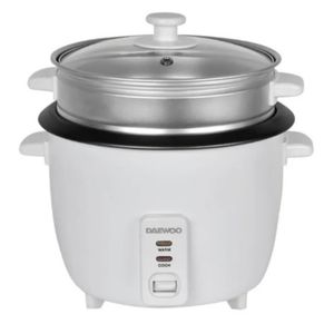Olla arrocera Daewoo DRC-422, 1.5 litros, antiadherente, plateado