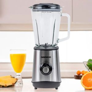 Licuadora Daewoo DBL-922, 1.5 litros, 500W, 2 veloc.idades, vaso de vidrio, acero inoxidable