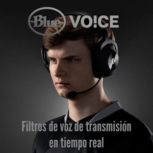 Audífono gamer Logitech G Pro X Wireless Lightspeed Blue Voice, negro