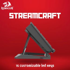 StreamCraft Redragon SS-550, 15 teclas LCD personalizables, negro