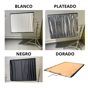 Rebotador fotográfico 4 en 1, 45x60 cm, dorado plata negro blanco, portátil, con varilla fija, sin parante