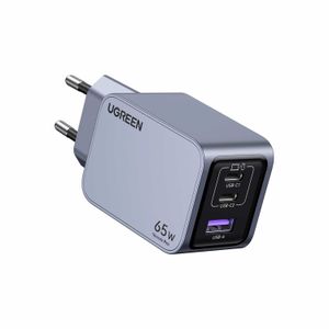 Cargador Ugreen, Nexode Pro, 65W, carga rápida, 3 puertos, tecnología GaN, MacBook, USB-C