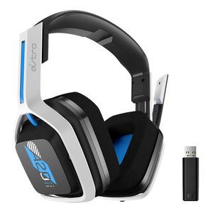 Audífonos gamer inalámbrico Astro A20 con micrófono, receptor usb, sensibilidad 100 dB SPL, compatible PC y consolas, blanco