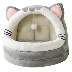 Cama para gato, cama cuevita, gris