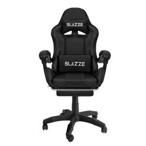 Silla Gamer Blazze Loot, reclinable 135°, masajeador lumbar, reposapiés ergonómico, negro