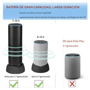 Base de batería portátil Smatree para Amazon Echo 2da generación, negra