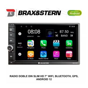 Autoradio Brax&Stern sistema Android, Bluetooth, GPS, Wi-Fi, pantalla 7'' HD, negro - BXS-4116