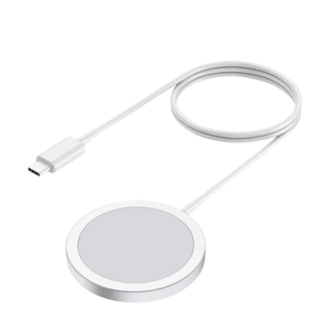 Cargador 15W para iphone tipo magsafe, inalámbrico, blanco