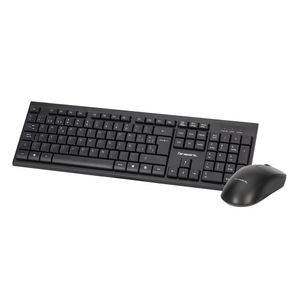 Kit inalámbrico Teraware teclado y mouse, membrana, receptor USB, español, negro