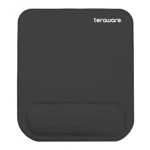 Mouse pad Teraware con reposa muñeca, 32cm x 28cm, Nylon + Plástico, antideslizante, negro