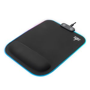 Mouse pad T4G RGB con reposa muñeca, 32cm x 28cm, Nylon + Plástico, antideslizante, negro
