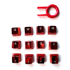Tapa metalizada Teraware para teclado mecánico, set gamer 12 teclas, rojo