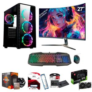 PC Gamer AMD RYZEN 7-5700X+ Ram 32GB + DISCO SSD M.2  1TB + DISCO SSD SATA  960GB + Video RTX 3050  8GB + Monitor 27”