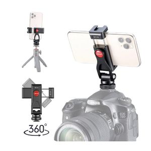 Soporte celular Ulanzi ST-10, metálico, con zapata fría dual, rotación 360°, trípode 1/4”, para vlogging