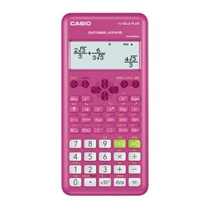 Calculadora científica Casio FX82LA Plus 2, 12 dígitos, 252 funciones, pantalla natural, a pilas, rosado