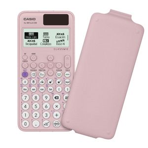 Calculadora científica Casio FX-991LA CW, pantalla HD, 12 dígitos, 552 funciones, QR Code para gráficas, hoja de cálculo, energía solar batería, rosa