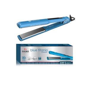 Plancha alisadora Gama Blue Titanio Stralight, 3D therapy, Ultra terapy, Ion-Digital, celeste